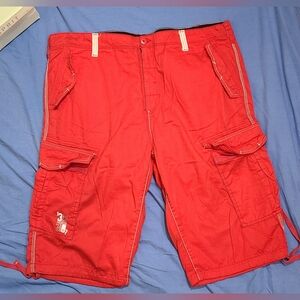 Sean John Nautical Style Red Cargo Shorts Sz 42 EUC